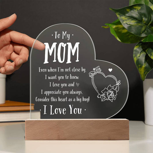 Acrylic Plaque with Light, Mom Birthday Gifts From Daughter Son, Mom Gifts On Mother's Day, Valentine's Day Christmas